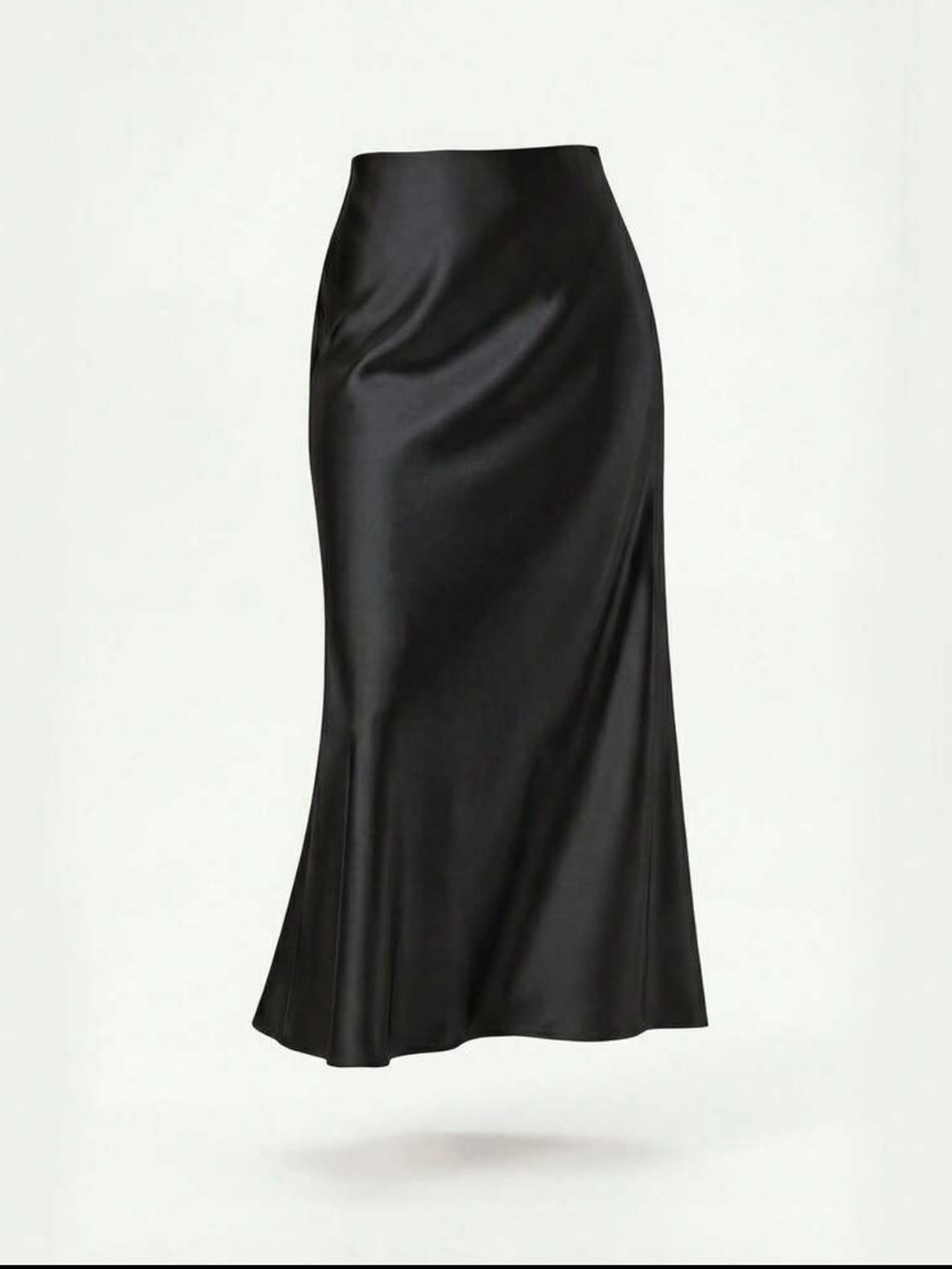 Satin Slip Maxi Skirt - Black